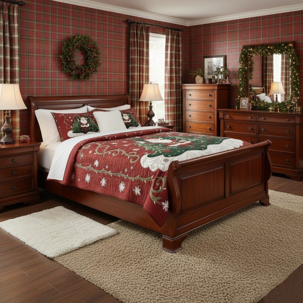 Santa Workshop Wonder 3-Piece Quilted Bedding Set - Image 6