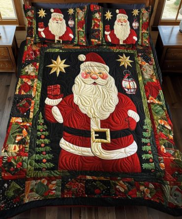 Santa'S Joy 3-Piece Quilted Bedding Set