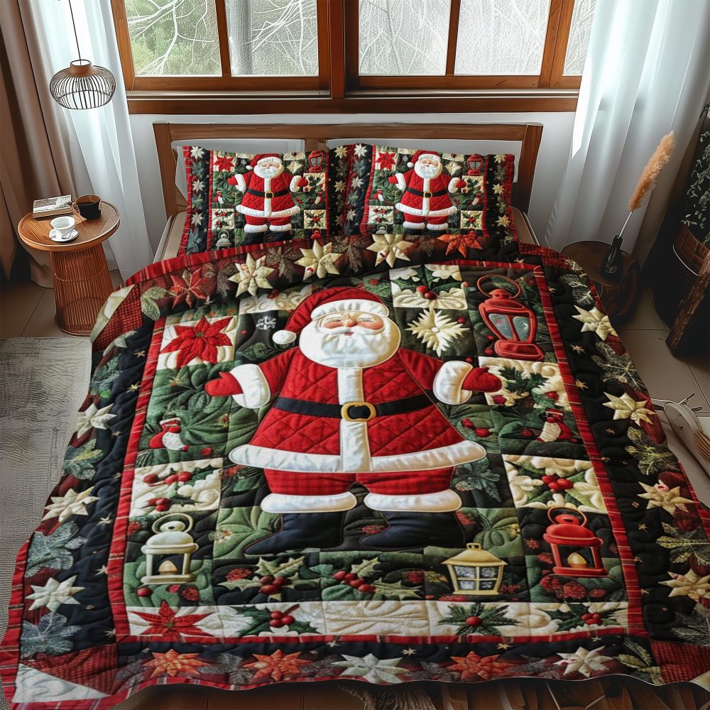 Santa'S Workshop 3-Piece Quilted Bedding Set - Image 2