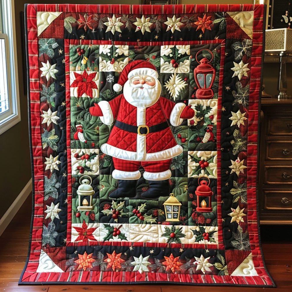 Santa'S Workshop Quilted Blanket - Image 2