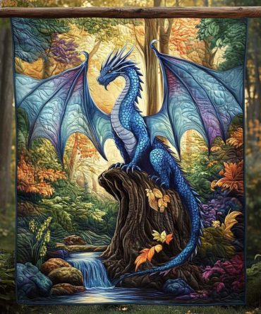 Sapphire Flight Quilted Blanket