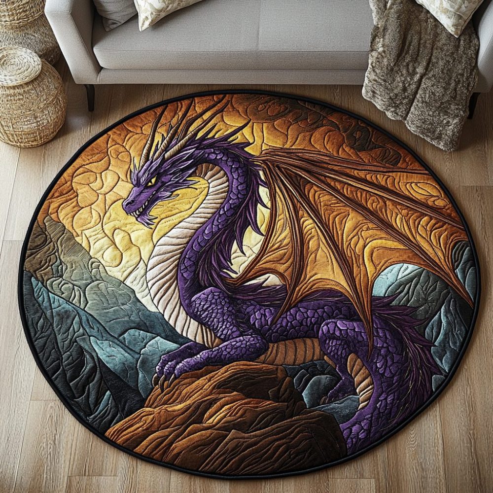 Sapphire Scales Quilted Round Mat