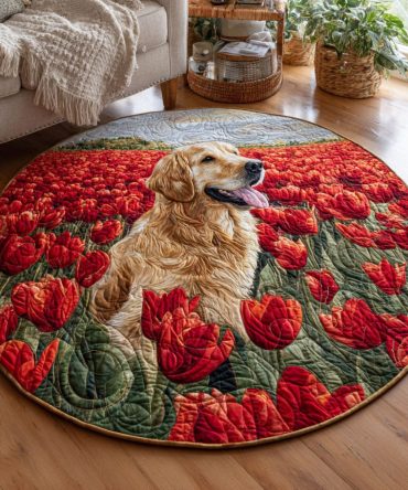 Scarlet Fields Quilted Round Mat