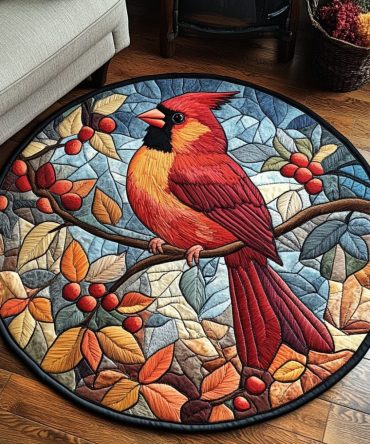 Scarlet Glory Quilted Round Mat