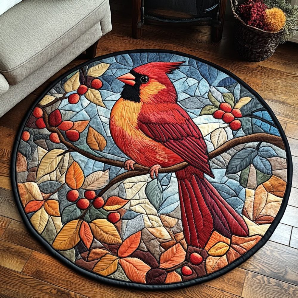 Scarlet Glory Quilted Round Mat