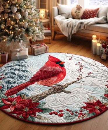 Scarlet Melody Quilted Round Mat