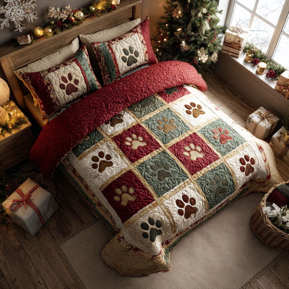 Scarlet Paws 3-Piece Quilted Bedding Set