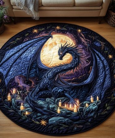 Scarlet Spiral Quilted Round Mat