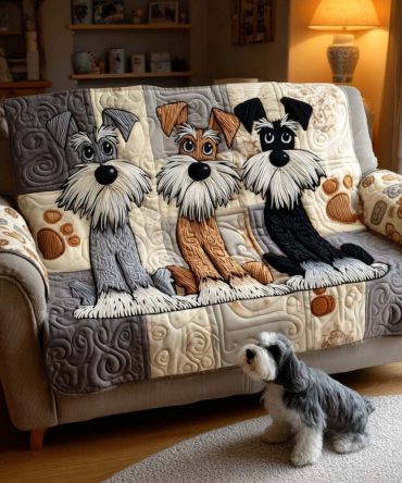 Schnauzer Spirit Quilted Sofa Cover