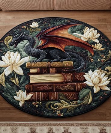 Scholarly Blaze Quilted Round Mat