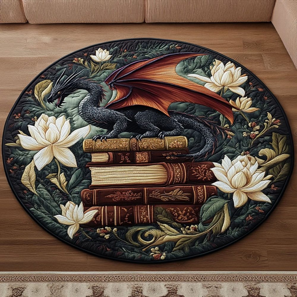 Scholarly Blaze Quilted Round Mat