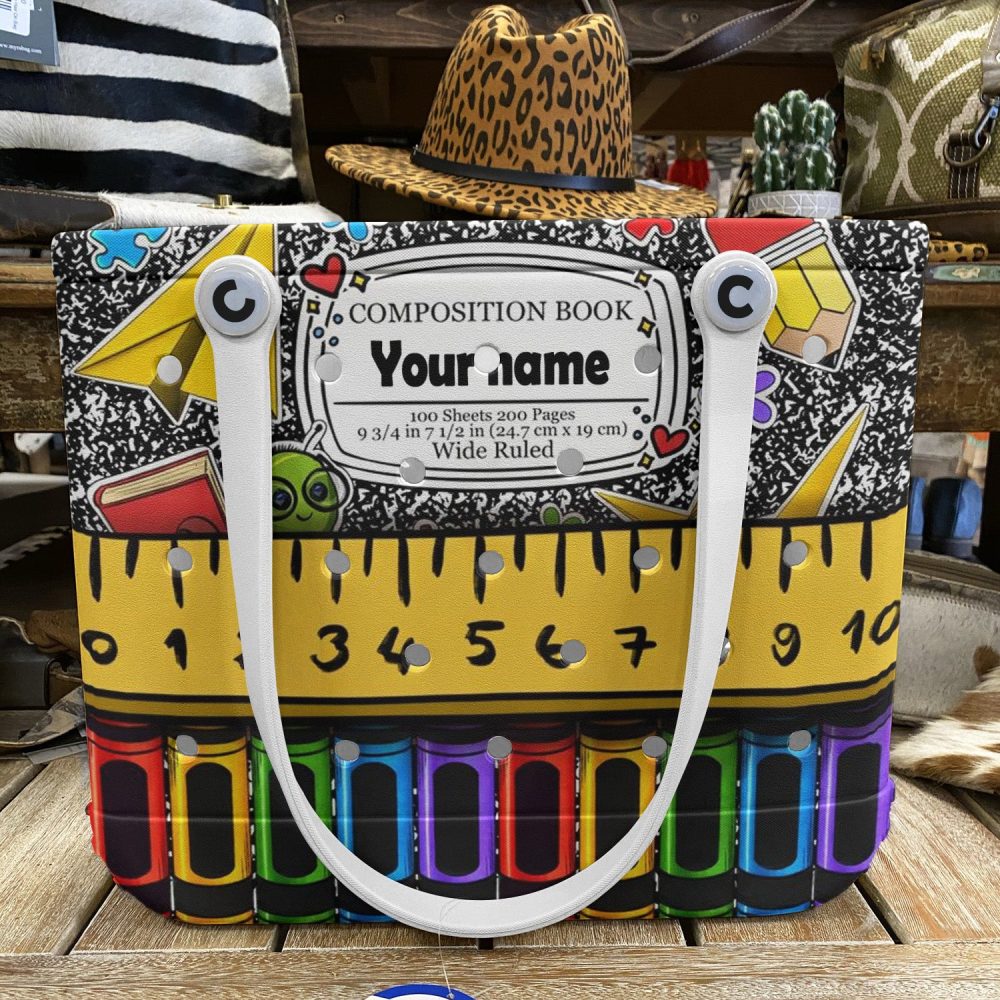 Personalized School Themed Tote Bag - Customizable Name & Colorful Design - Image 6