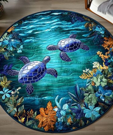 Sea Shells Quilted Round Mat