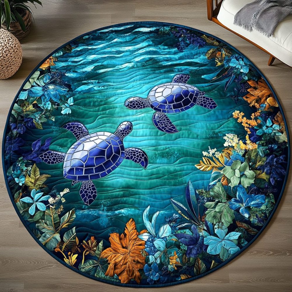 Sea Shells Quilted Round Mat