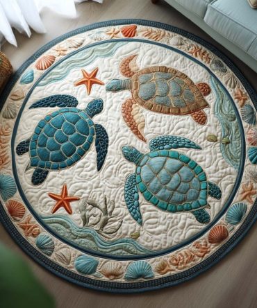 Sea Turtle Dreams Quilted Round Mat