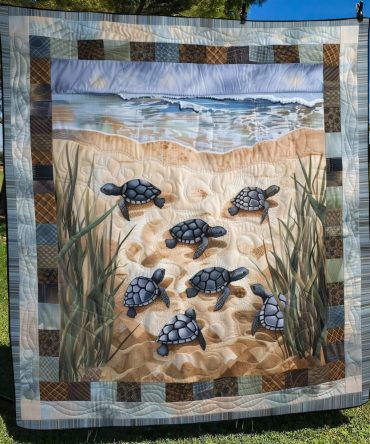 Sea Turtle Sojourn Quilted Blanket