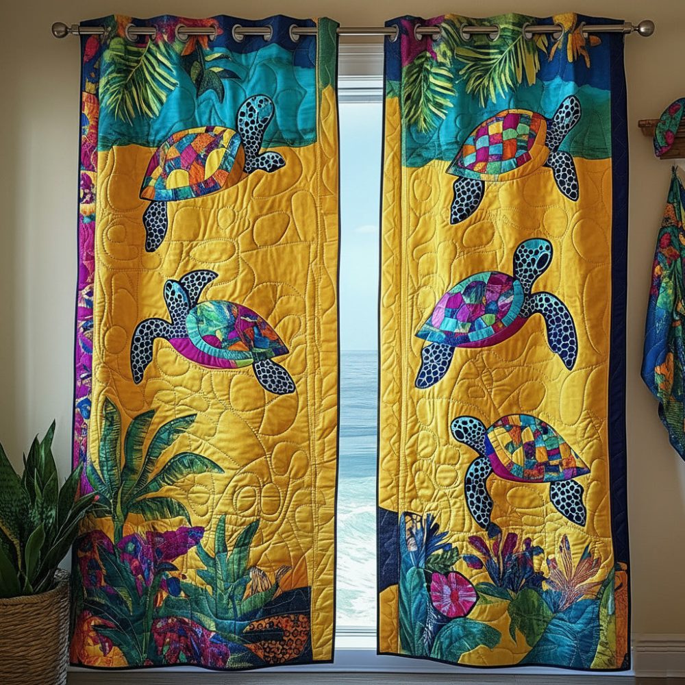 Sea Turtle Spirit Quilted Curtains