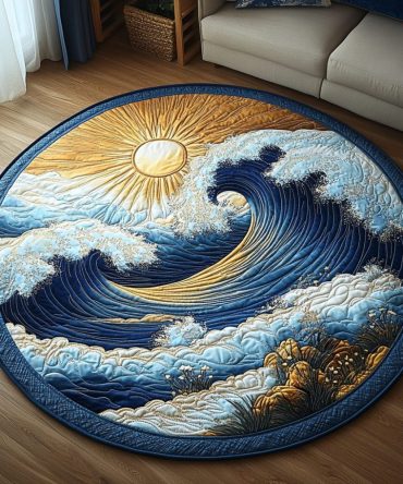 Sea Whisper Quilted Round Mat