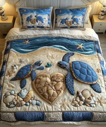 Sea Of Devotion 3-Piece Quilted Bedding Set