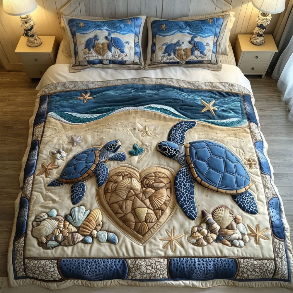 Sea Of Devotion 3-Piece Quilted Bedding Set