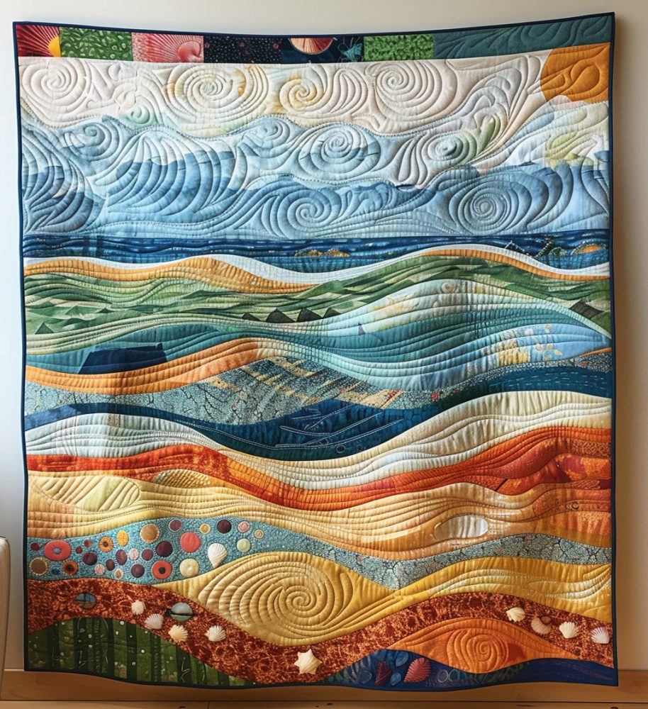 Seafoam Serenity Quilted Blanket