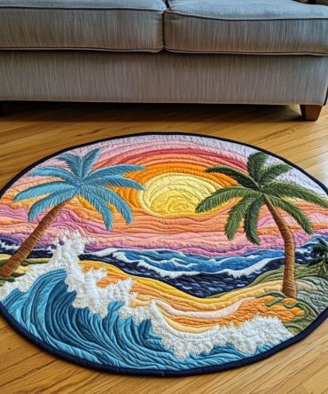 Seashell Dreams Quilted Round Mat