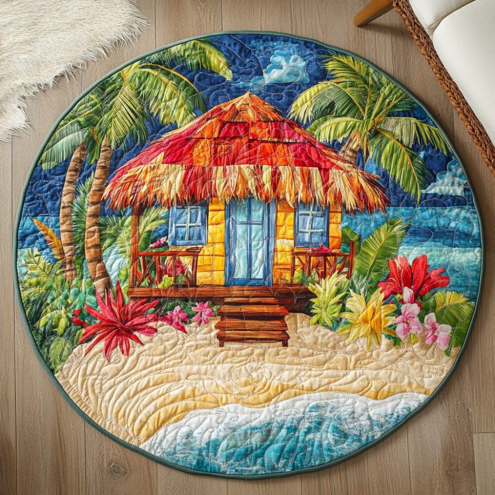 Seaside Getaway Quilted Round Mat