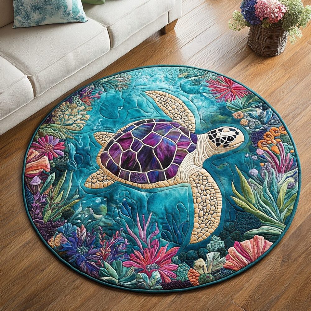 Seaside Guardian Quilted Round Mat
