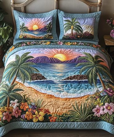 Seaside Serenity 3-Piece Quilted Bedding Set