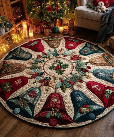Season Bells Quilted Round Mat
