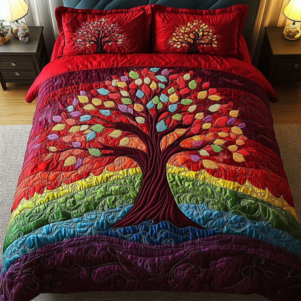 Seasons Of Growth 3-Piece Quilted Bedding Set