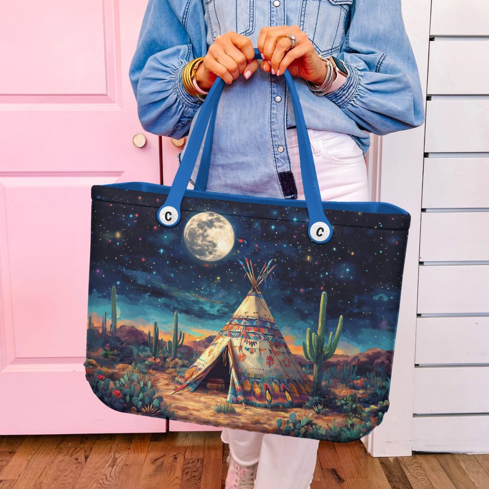 Bucket Tote Bag, Limited Edition Bogg Bag, Beach Bag Tipi Moonlight - Image 3
