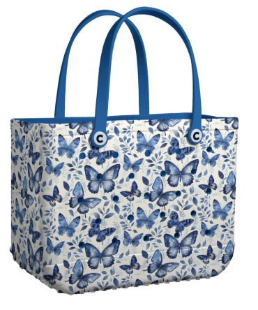 Stylish Blue Butterfly Tote Bag - Eco-Friendly, Spacious & Durable For Everyday Use