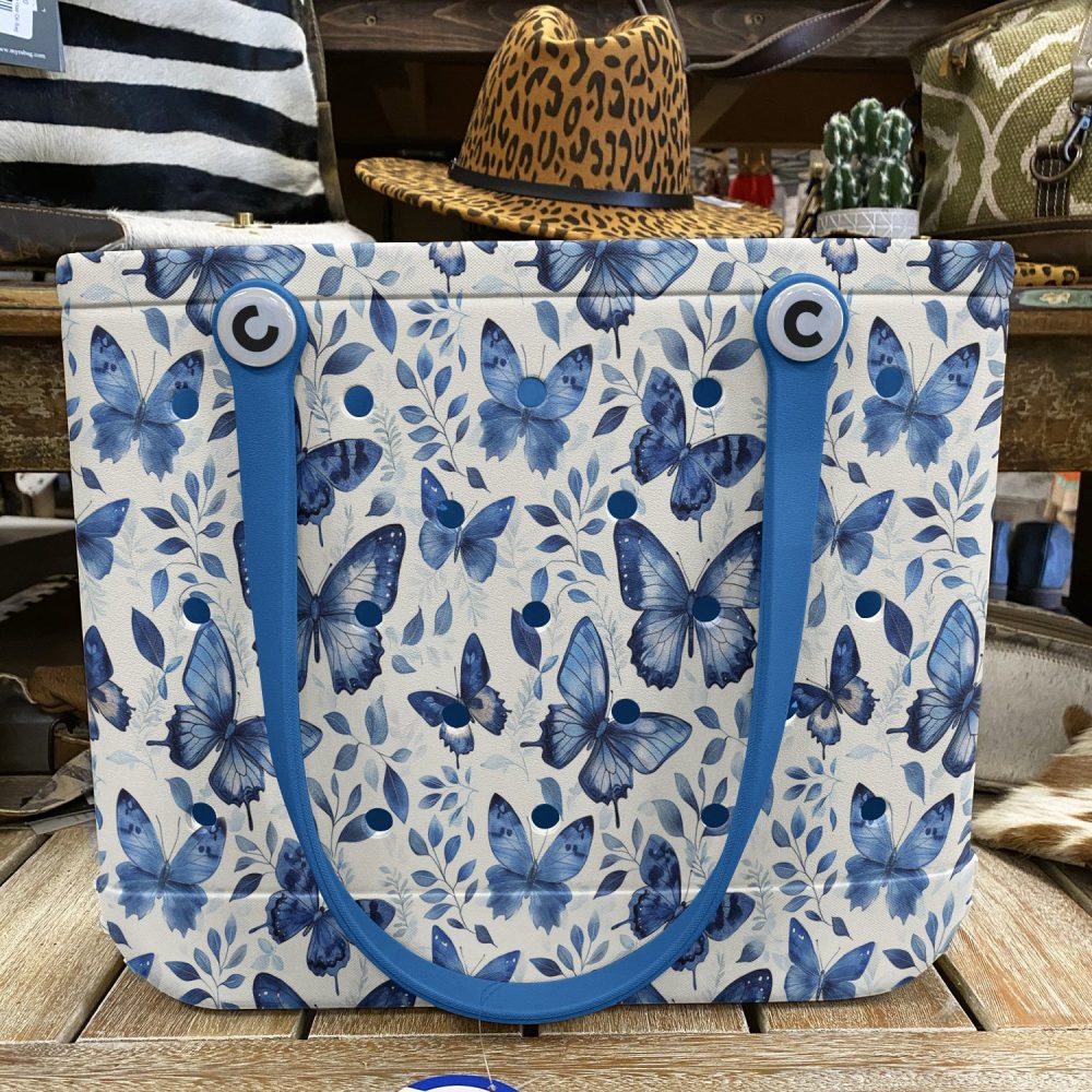 Stylish Blue Butterfly Tote Bag - Eco-Friendly, Spacious & Durable For Everyday Use - Image 7