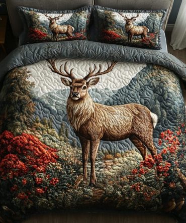 Serene Doe 3-Piece Quilted Bedding Set