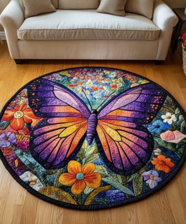 Serene Flutter Quilted Round Mat