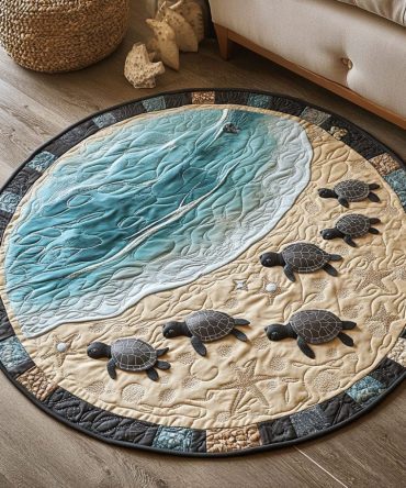 Serene Sea Traveler Quilted Round Mat