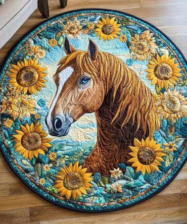 Serene Stallion Quilted Round Mat