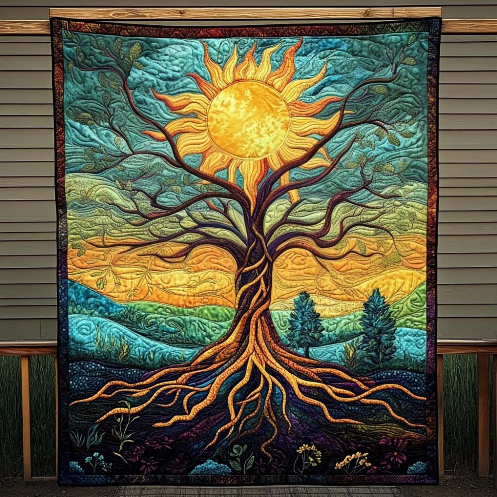 Serene Tree Quilted Blanket