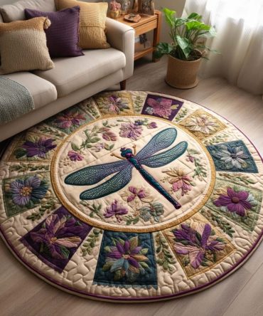 Serene Wings Quilted Round Mat