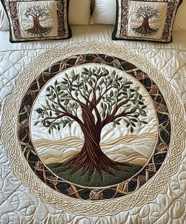 Serene Woodland 3-Piece Quilted Bedding Set