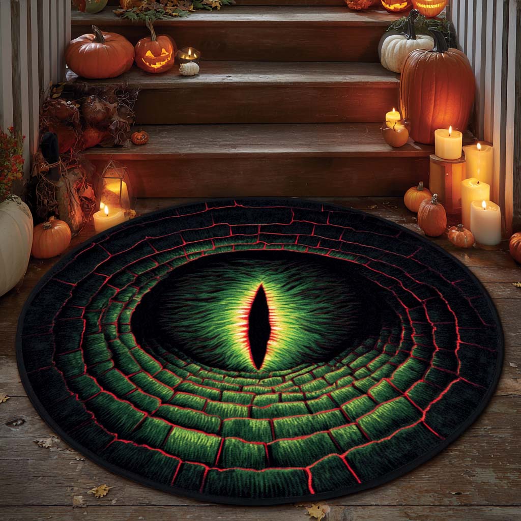 Serpent Eye Quilted Round Mat