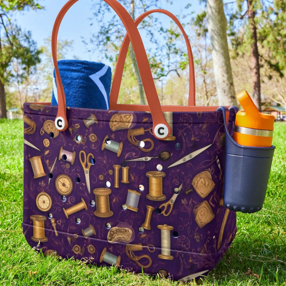 Stylish Sewing-Themed Tote Bag - Perfect For Crafters & Quilters - Durable & Spacious Design - Image 3