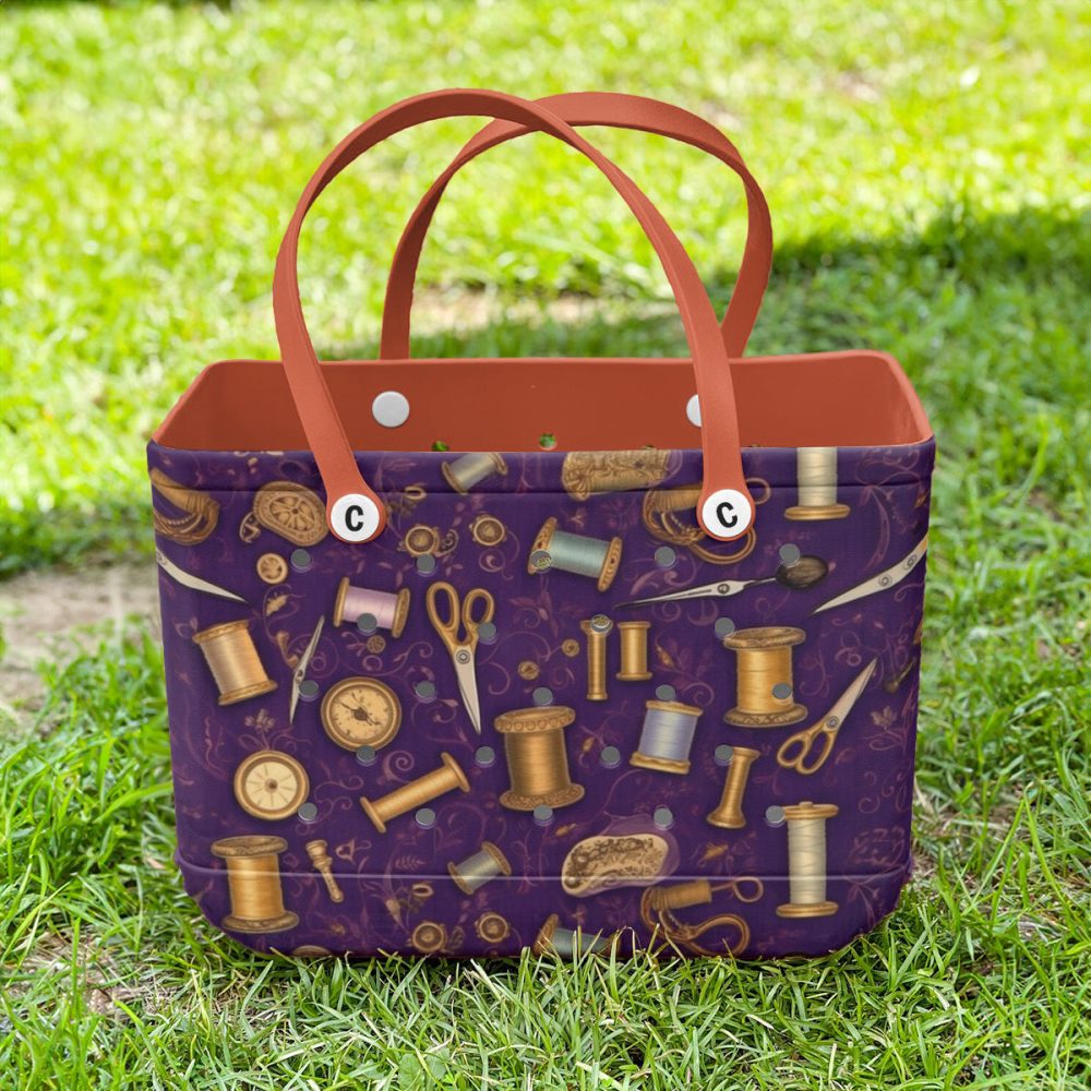 Stylish Sewing-Themed Tote Bag - Perfect For Crafters & Quilters - Durable & Spacious Design - Image 2