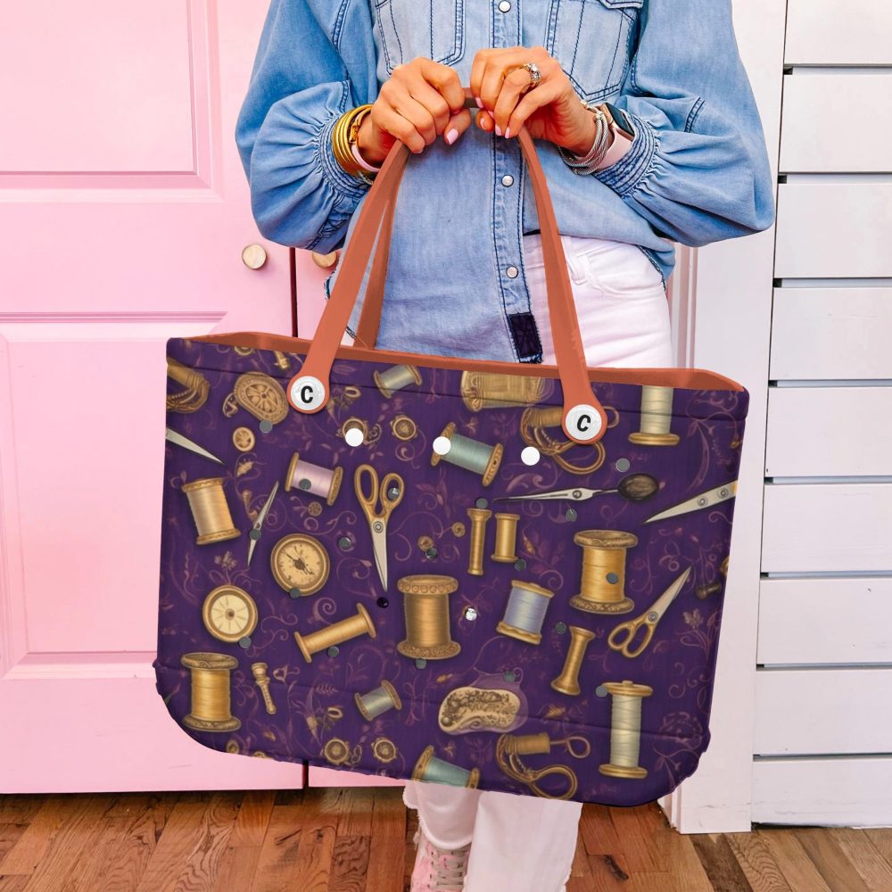 Stylish Sewing-Themed Tote Bag - Perfect For Crafters & Quilters - Durable & Spacious Design - Image 5