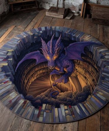 Shadow Flame Quilted Round Mat