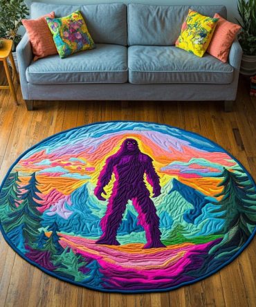 Shadow Footprints Quilted Round Mat