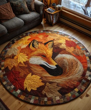 Shadow Fox Quilted Round Mat