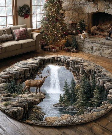 Shadow Stag Quilted Round Mat