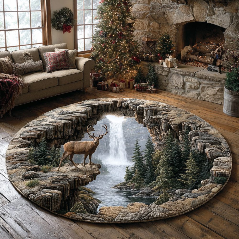 Shadow Stag Quilted Round Mat